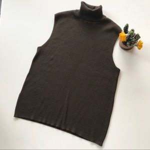 Chico’s Sleeveless Ribbed Turtleneck Top Size XL